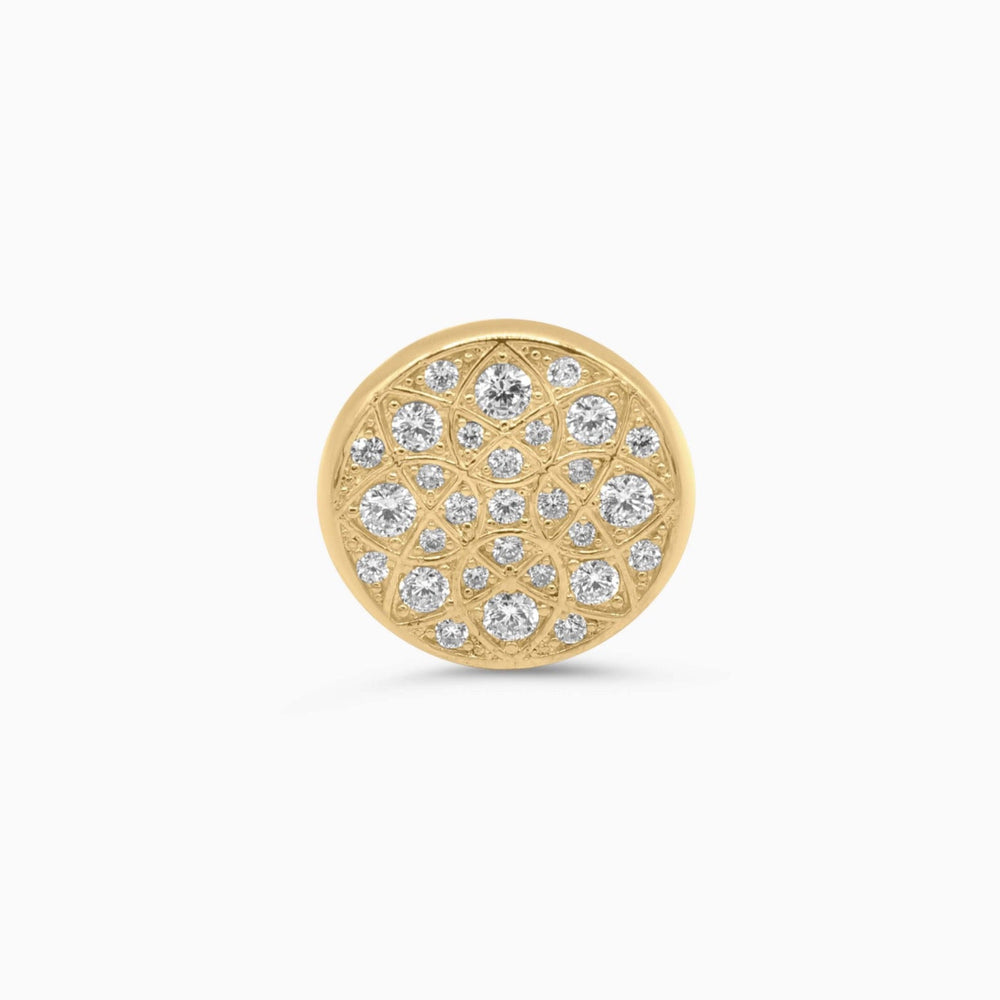 10K Gold Floral Dome Round Ring Pochy Jewelry