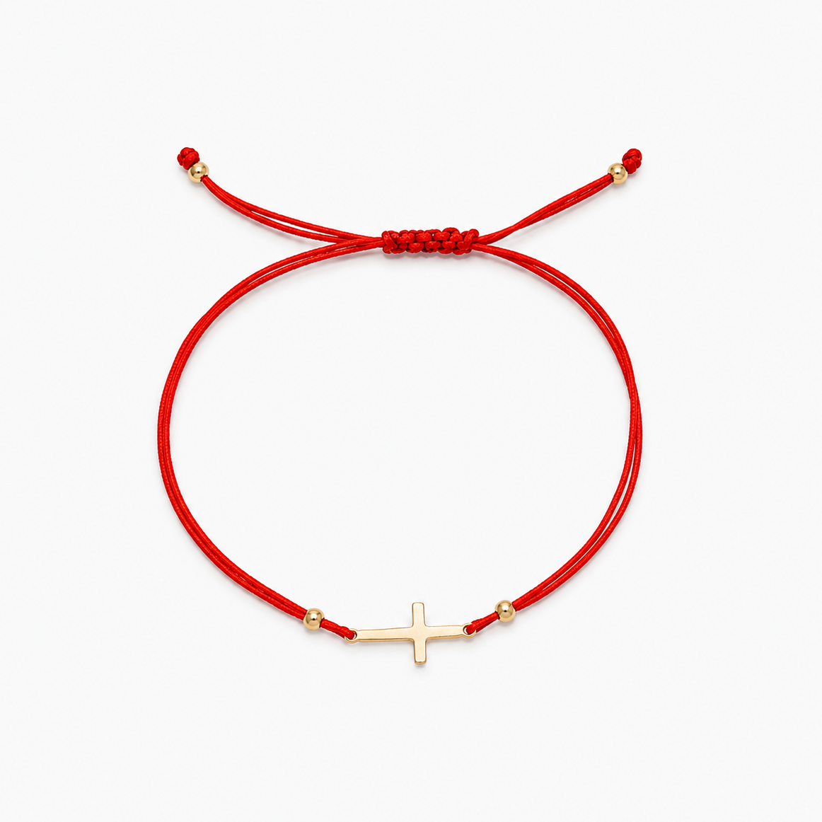14KGoldCrossRedCordBracelet.