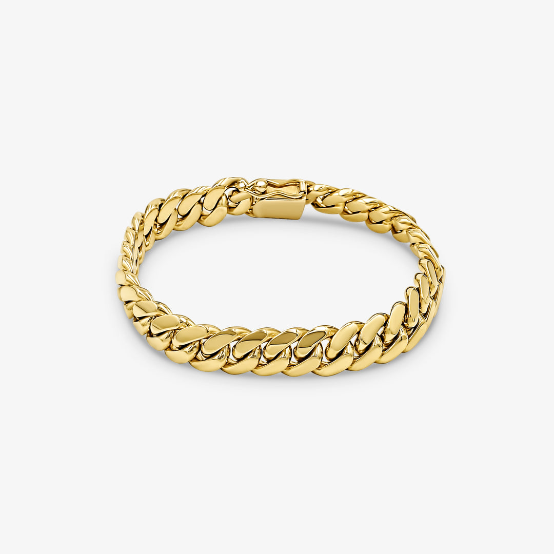 7mm Cuban Link Bracelet – Solid Gold Handcrafted in Miami - Pochy Jewelry