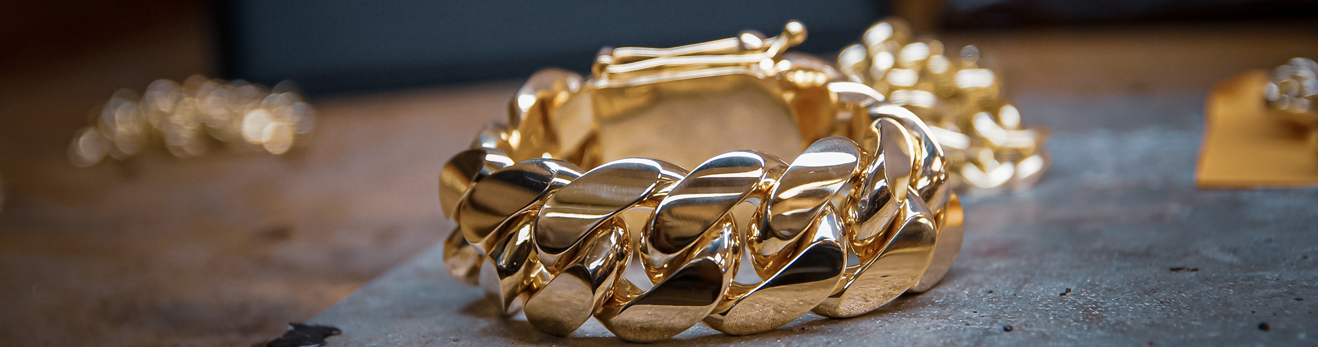Cuban link bracelet collection banner