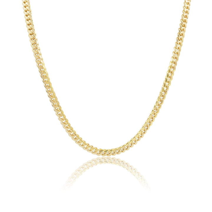 6mm Solid Machine-Made Cuban Link Chain – Gold - Pochy Jewelry