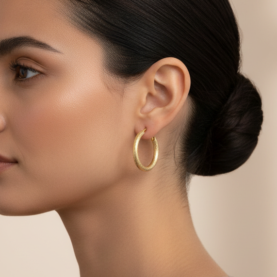 Earrings Classic Gold Hoop Earrings Set 10k Pochy Jewelry in Miami