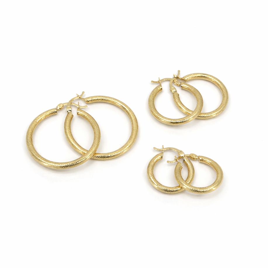 Earrings Classic Gold Hoop Earrings Set 10k Pochy Jewelry in Miami