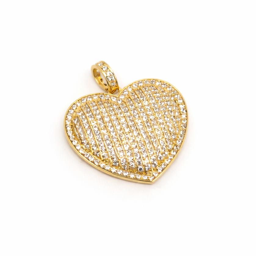 Pendants Pavé Heart Gold Pendant 10k Pochy Jewelry in Miami
