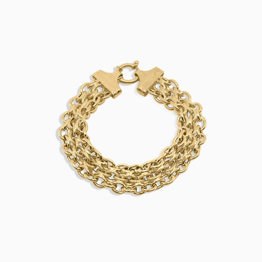 Women's Bracelet Puffy Heart Charm Gold Bracelet Pochy Jewelry in Miami