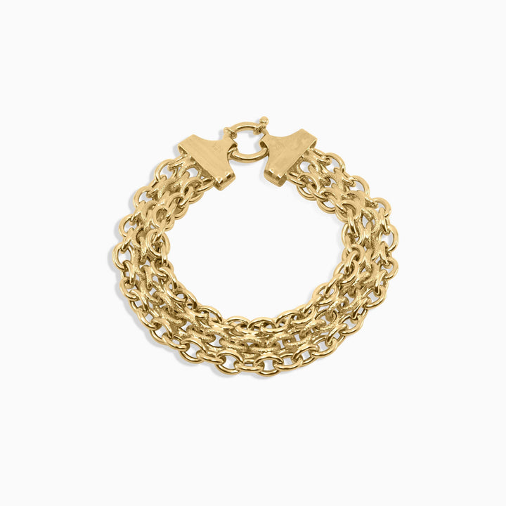Women's Bracelet Puffy Heart Charm Gold Bracelet Pochy Jewelry in Miami