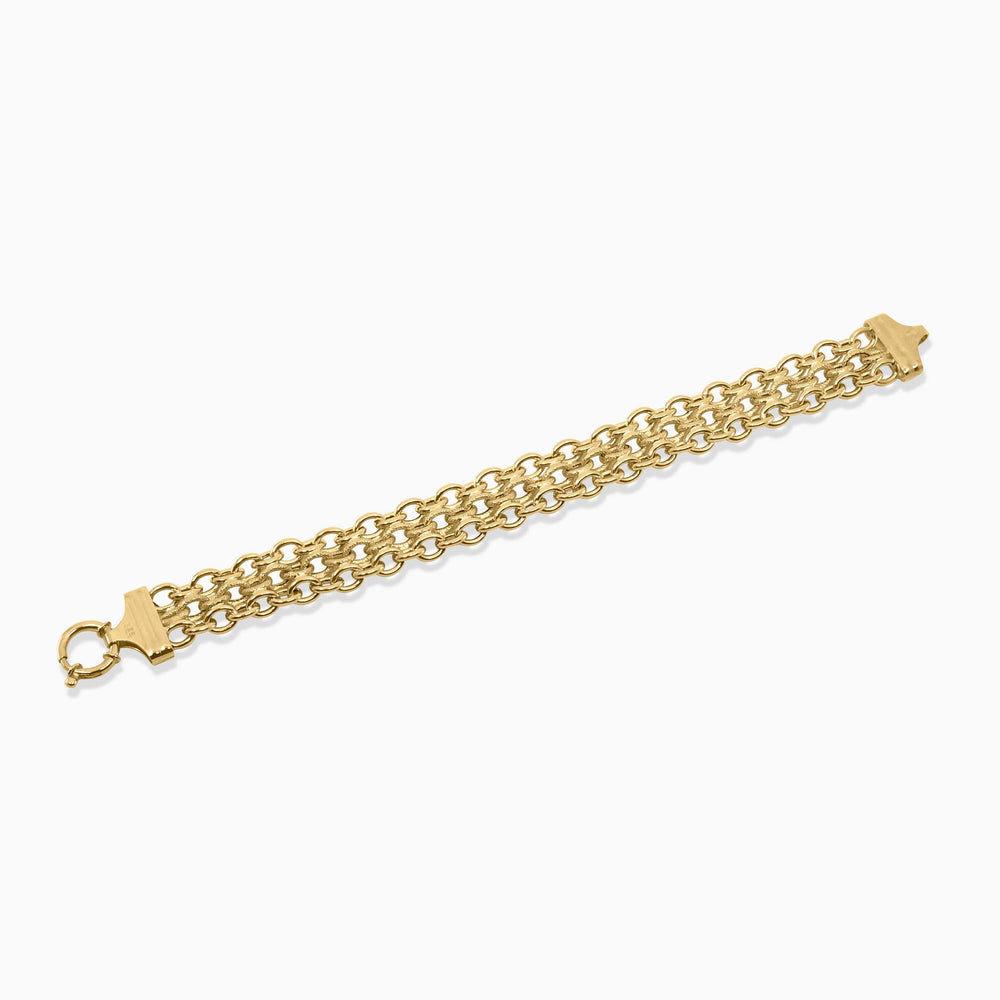 Women's Bracelet Puffy Heart Charm Gold Bracelet Pochy Jewelry in Miami