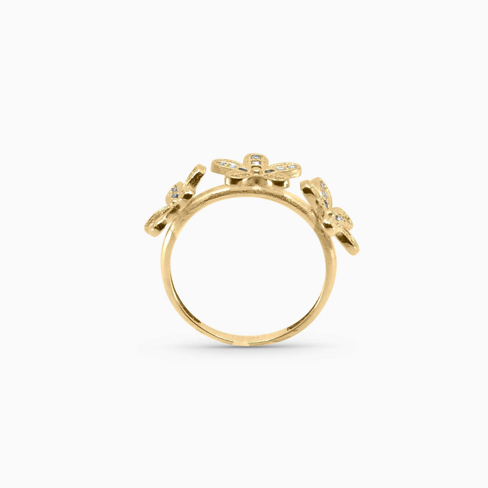 Women's Ring Floral Color Accent Gold Ring in 14k Pochy Jewelry in Miami