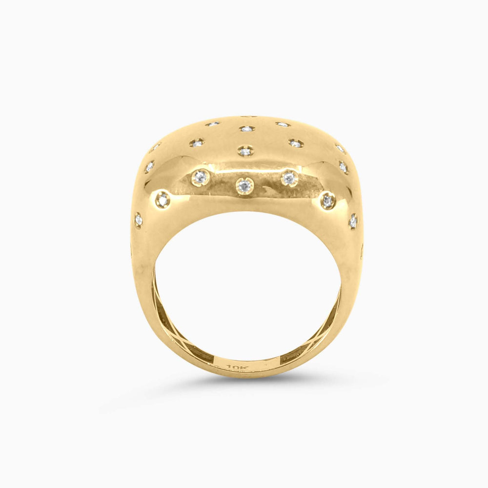 Women's Ring Dome Gold Statement Ring 10k Pochy Jewelry in Miami