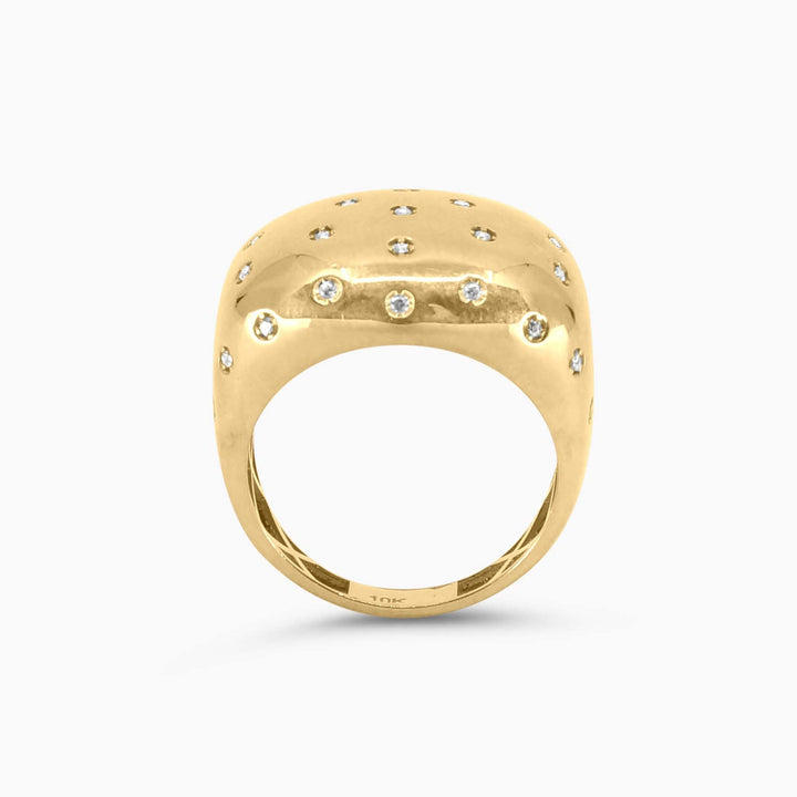 Women's Ring Dome Gold Statement Ring 10k Pochy Jewelry in Miami