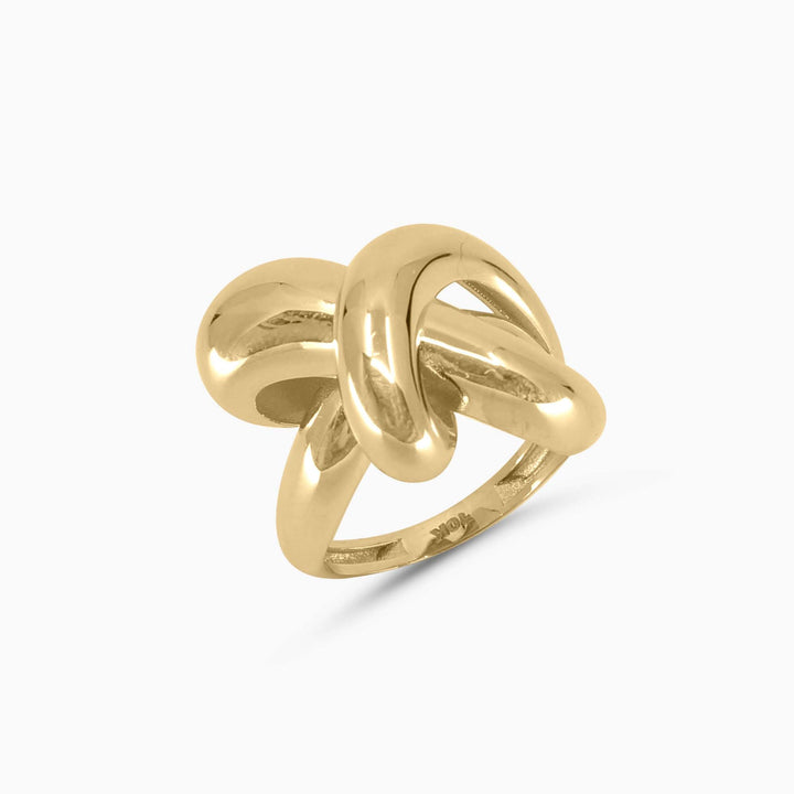 Women's Ring Sculptural Knot Gold Ring in 10k Pochy Jewelry in Miami