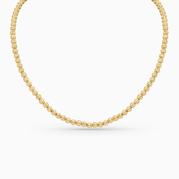 Women's Necklace Diamond Cut Beaded Gold Necklace in 14k Pochy Jewelry in Miami
