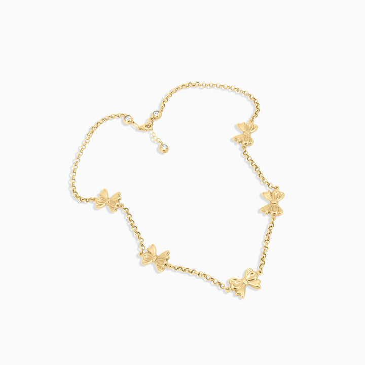 Women's Necklace Butterfly Charm Gold Necklace in 10k Pochy Jewelry in Miami