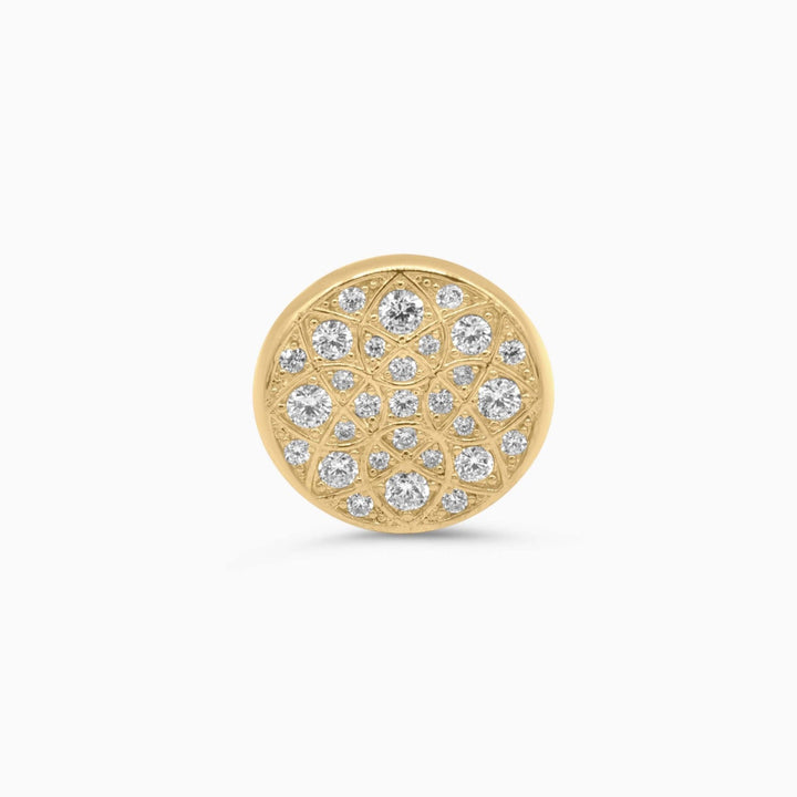 10K Gold Floral Dome Round Ring Pochy Jewelry