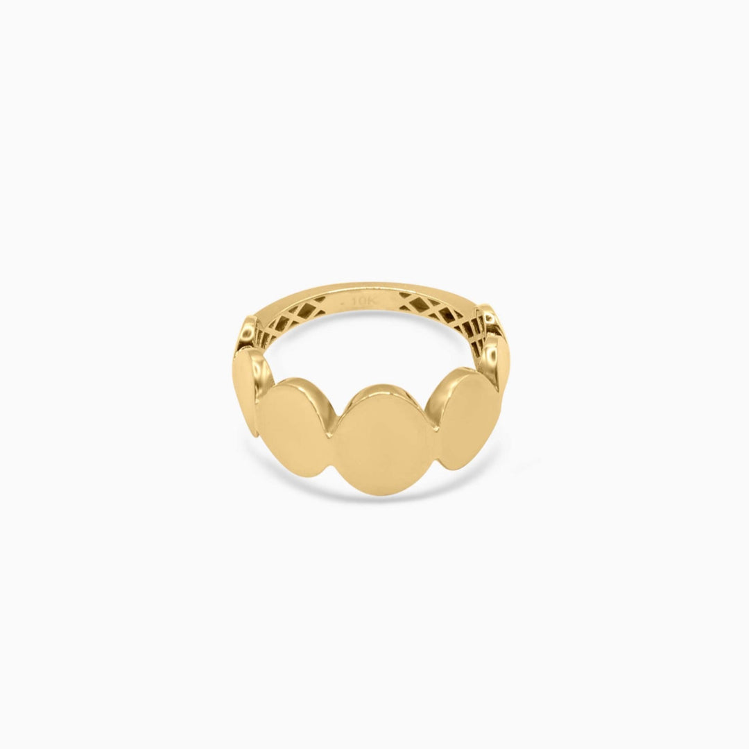 Gold Rounded Panel Ring pochy jewelry
