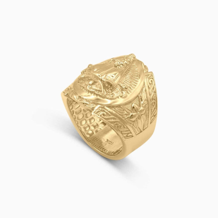 10K Gold Virgen del Cobre Statement Ring Pochy Jewelry