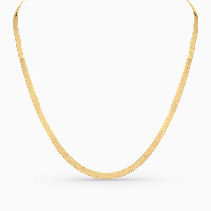 Women's Necklace 10K Gold Herringbone Necklace Pochy Jewelry in Miami