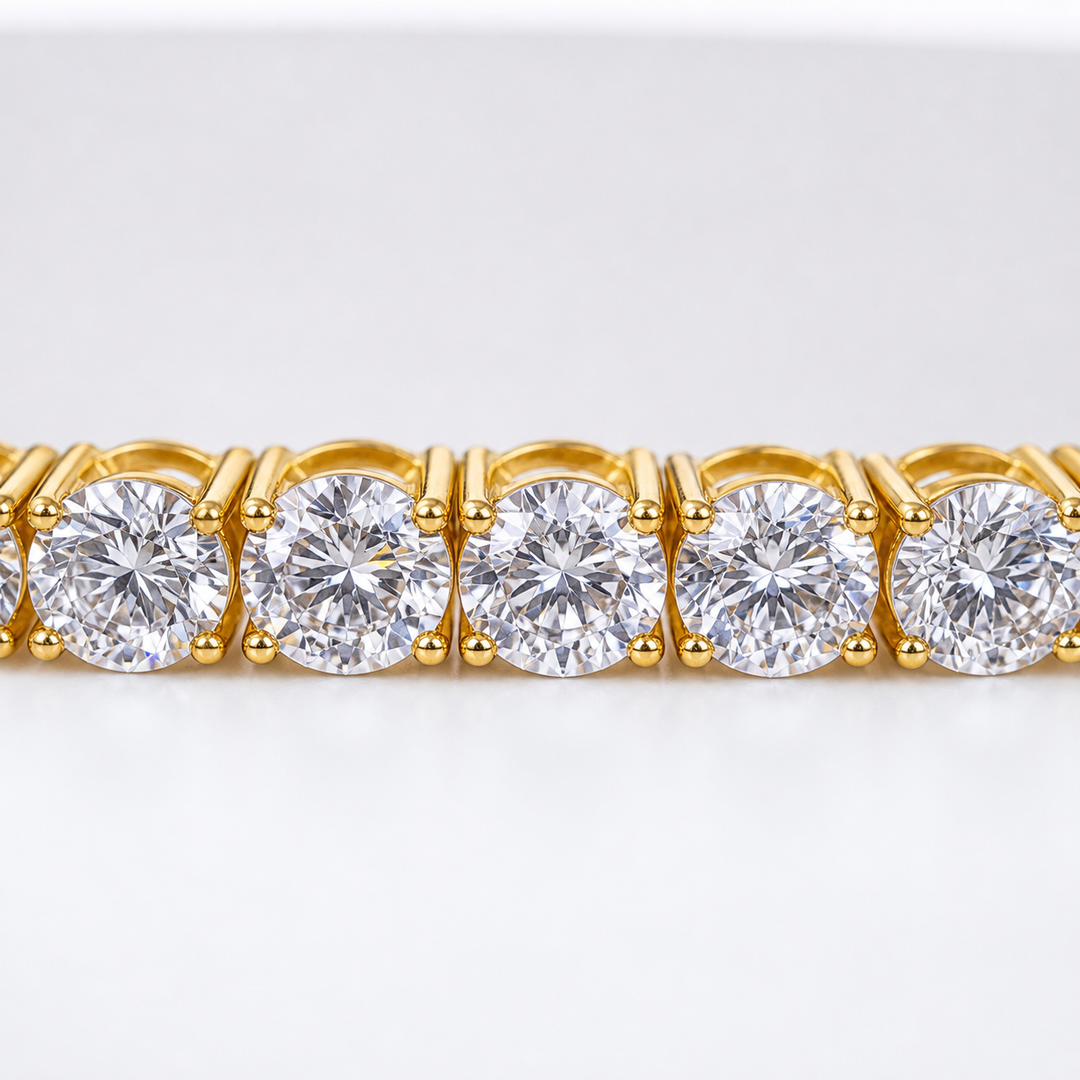 Women's Bracelet 3mm Lab Diamond Tennis Bracelet in 10K Gold Pochy Jewelry in Miami
