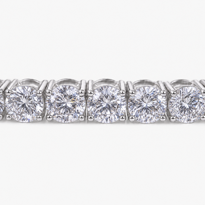 Women's Bracelet 3mm Lab Diamond Tennis Bracelet in 10K White Gold Pochy Jewelry in Miami