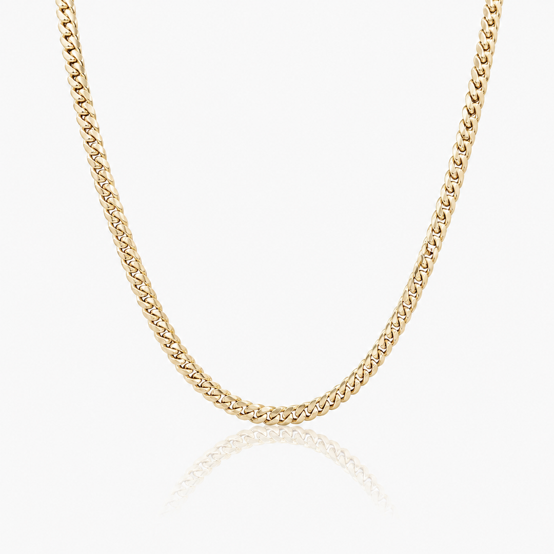 Mini Cuban Link Chain 6mm Cuban Link Chain - Solid Gold Handcrafted in Miami Pochy Jewelry in Miami