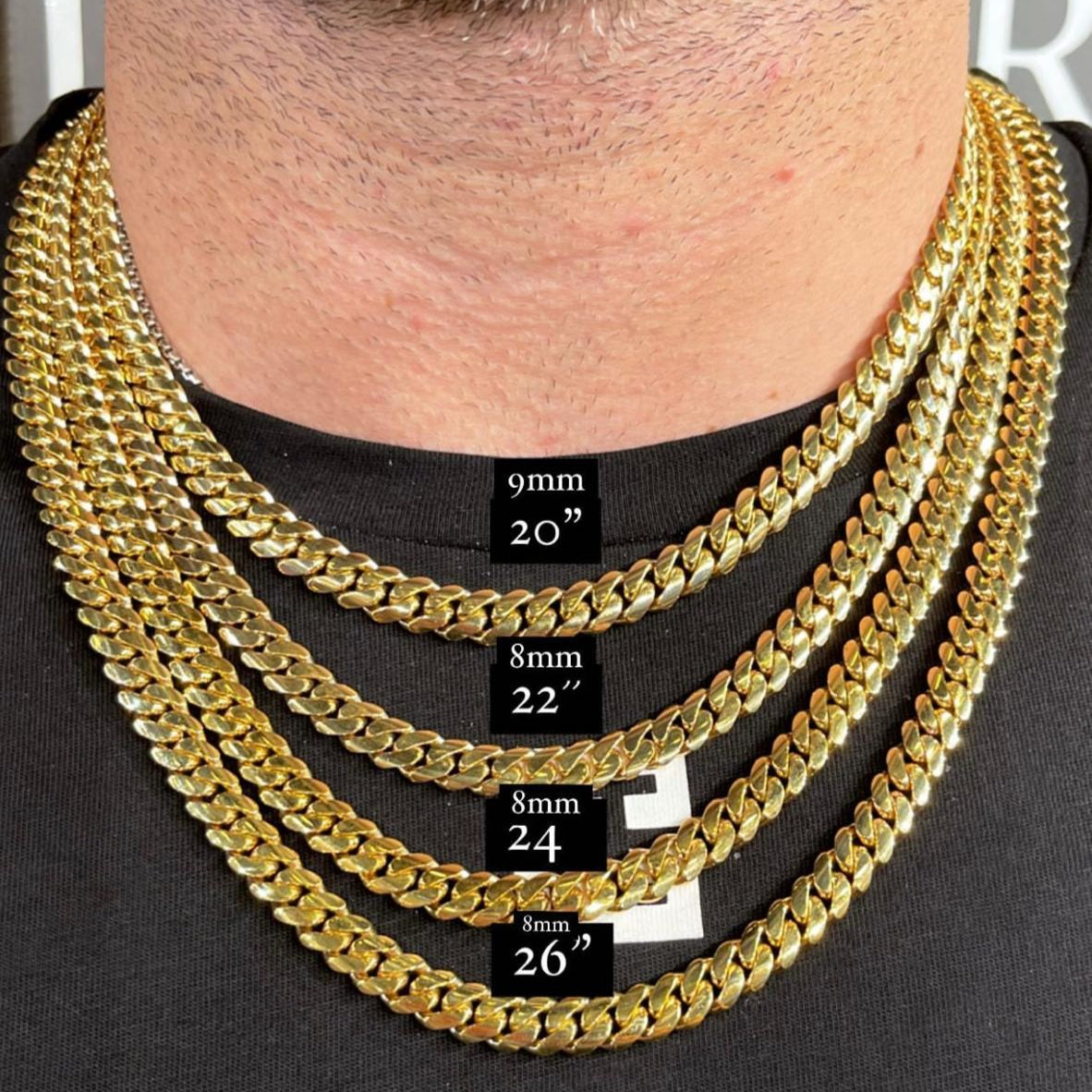 8mm Cuban Link Chain - Solid Gold Handcrafted in Miami – Pochy Jewelry