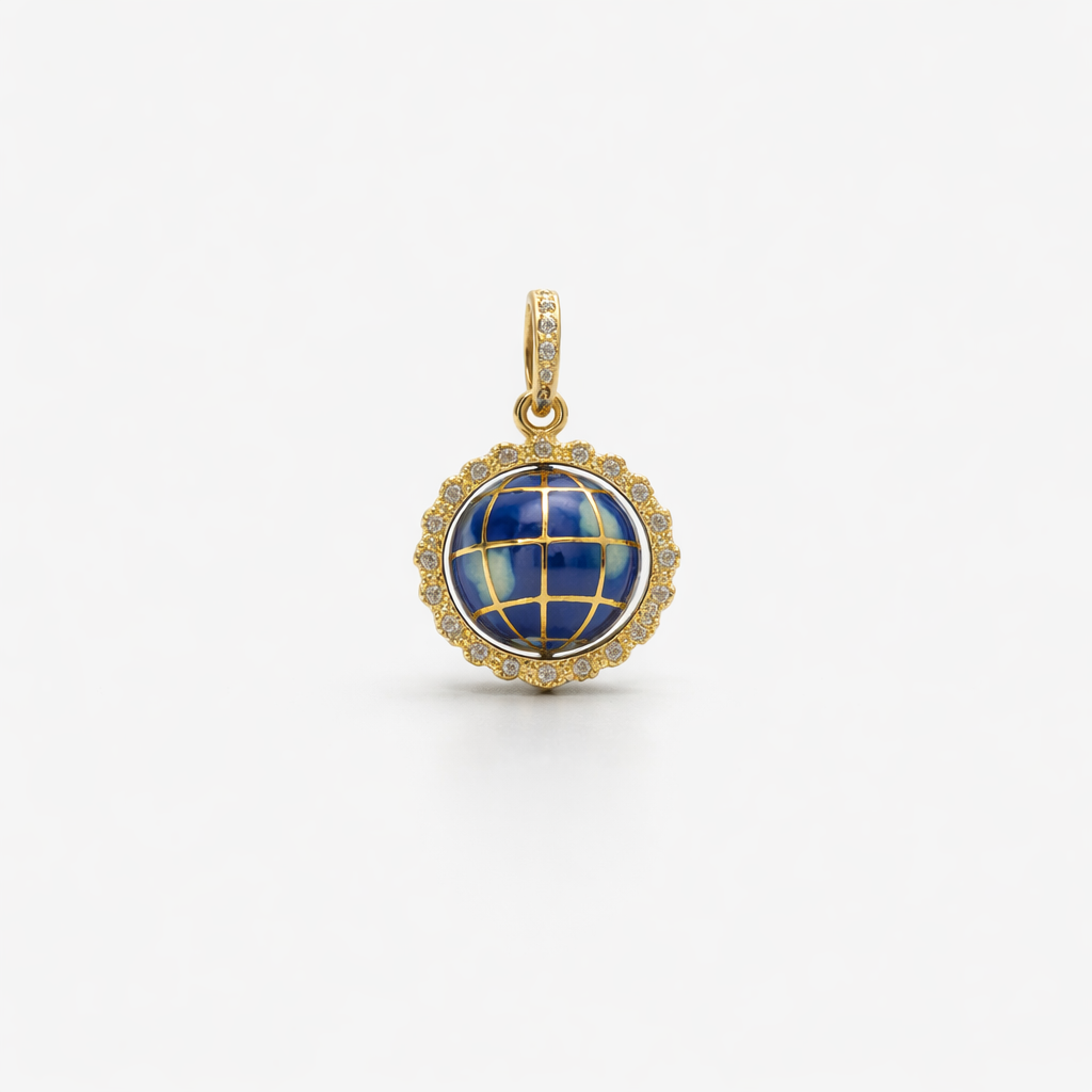 Pendants 10K Gold Globe Pendant Pochy Jewelry in Miami
