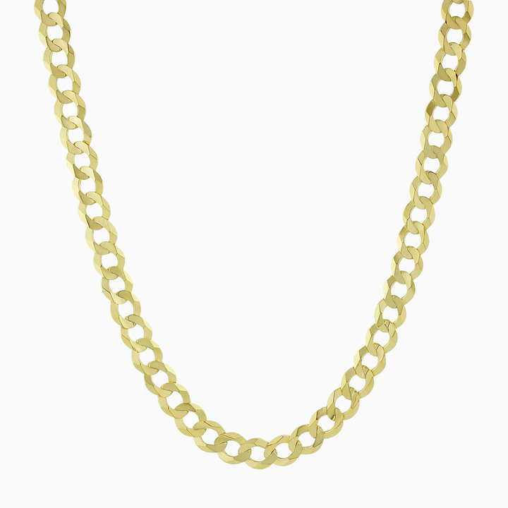 Necklace Curb Link Solid Chain in 10K Gold Pochy Jewelry in Miami