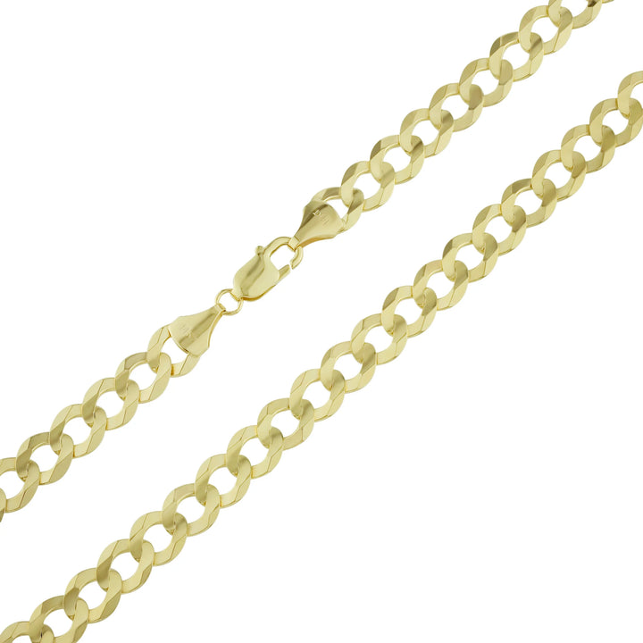 Gold chain necklace on a white background