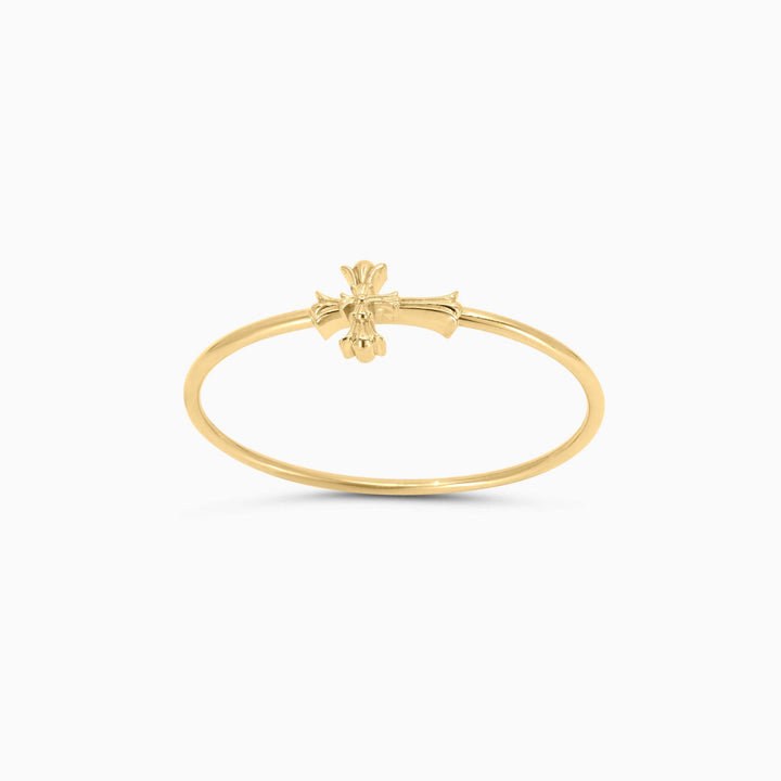 Men's Bracelet 10K Gold Cross Bangle Bracelet Pochy Jewelry in Miami