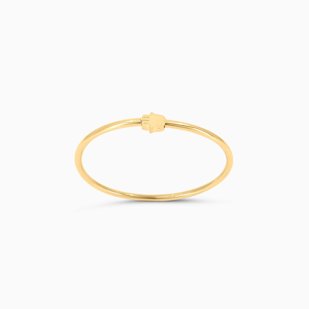 Men's Bracelet 10K Gold Hamsa Bangle Bracelet Pochy Jewelry in Miami