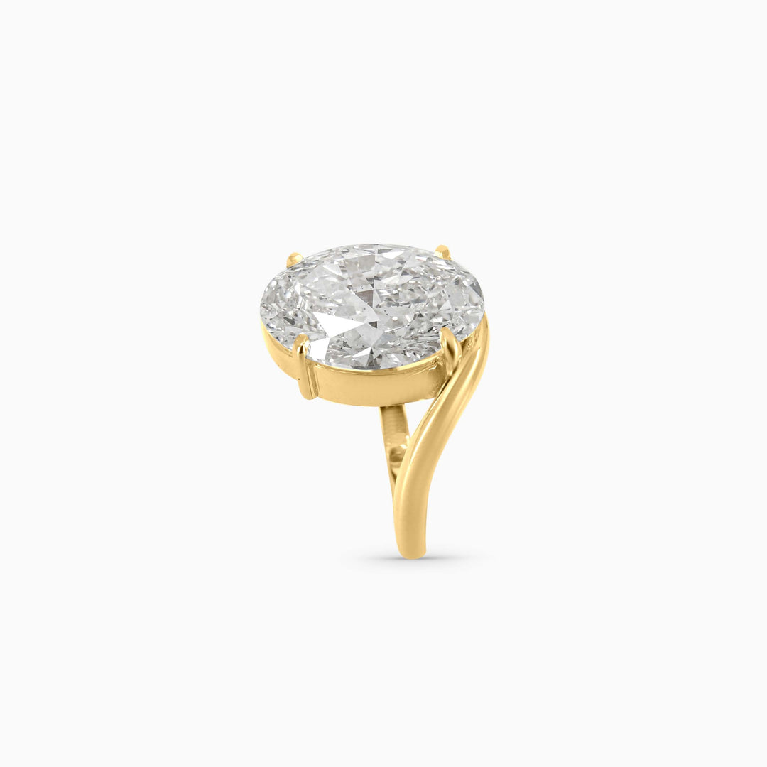 Women's Ring 7 CT Oval Solitaire Engagement Ring in 10k Gold Pochy Jewelry in Miami
