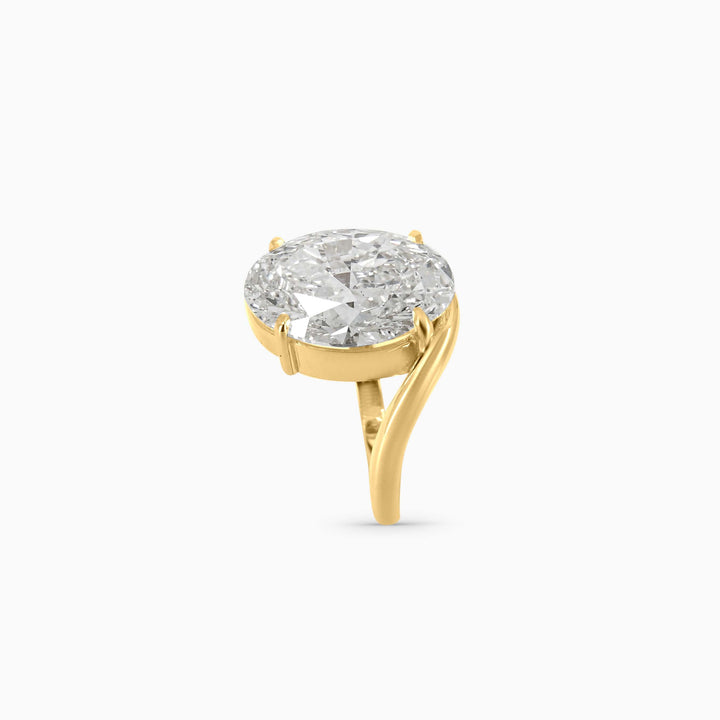Women's Ring 7 CT Oval Solitaire Engagement Ring in 10k Gold Pochy Jewelry in Miami