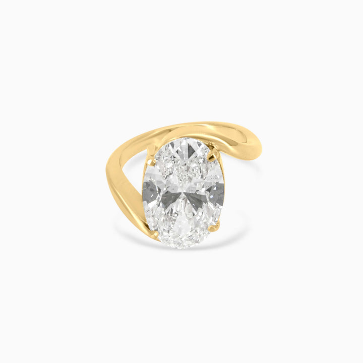 Women's Ring 7 CT Oval Solitaire Engagement Ring in 10k Gold Pochy Jewelry in Miami