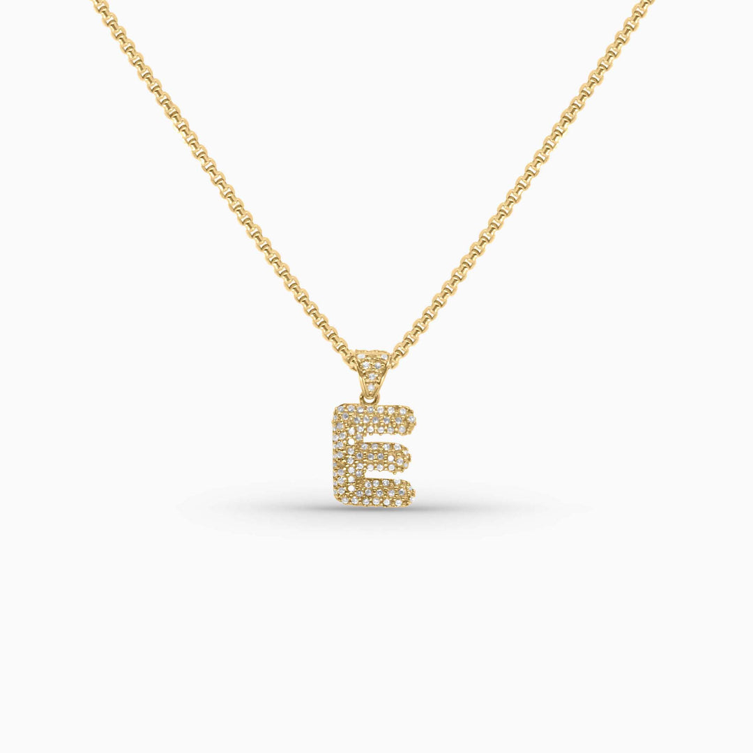 Gold Letter Pendants – Iced Initial Charms (A-Z) in 10k - Pochy Jewelry