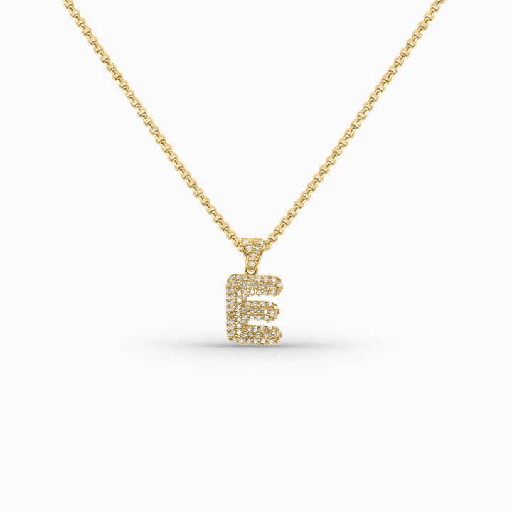 Gold Letter Pendants – Iced Initial Charms (A-Z) in 10k - Pochy Jewelry