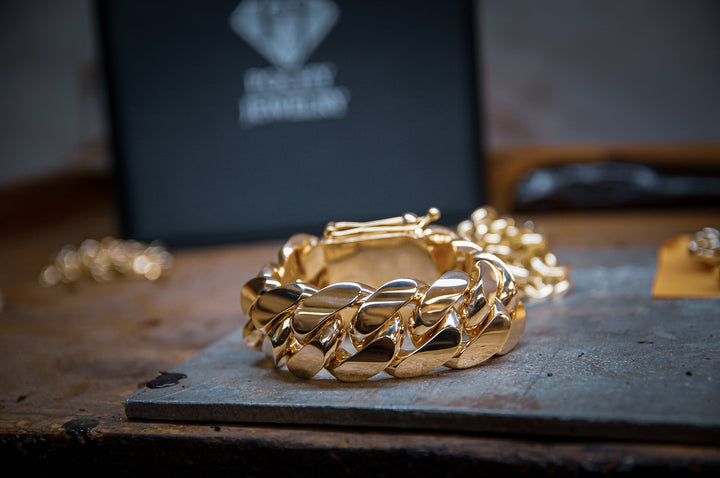 10mm Cuban Link Bracelet - Solid Gold Handcrafted in Miami