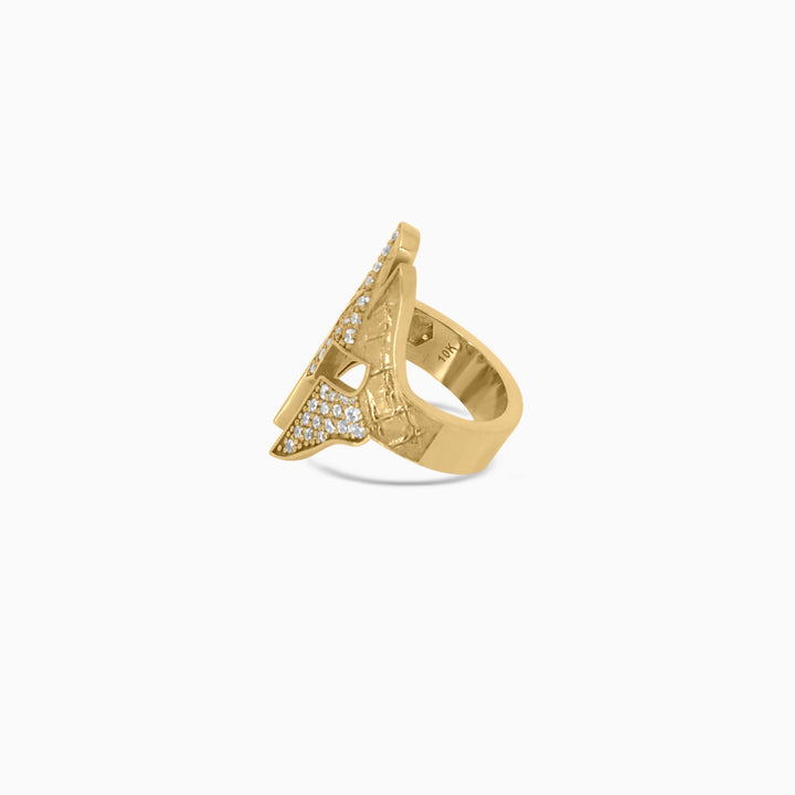 Iced Spartan Warrior Helmet Ring - Pochy Jewelry
