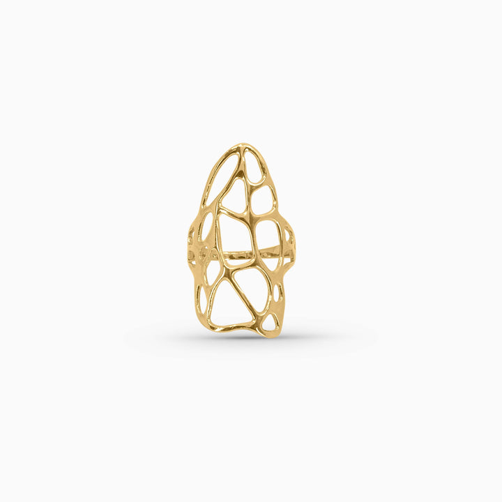 Tall Sculptural Cutout Gold Ring in 14k - Pochy Jewelry