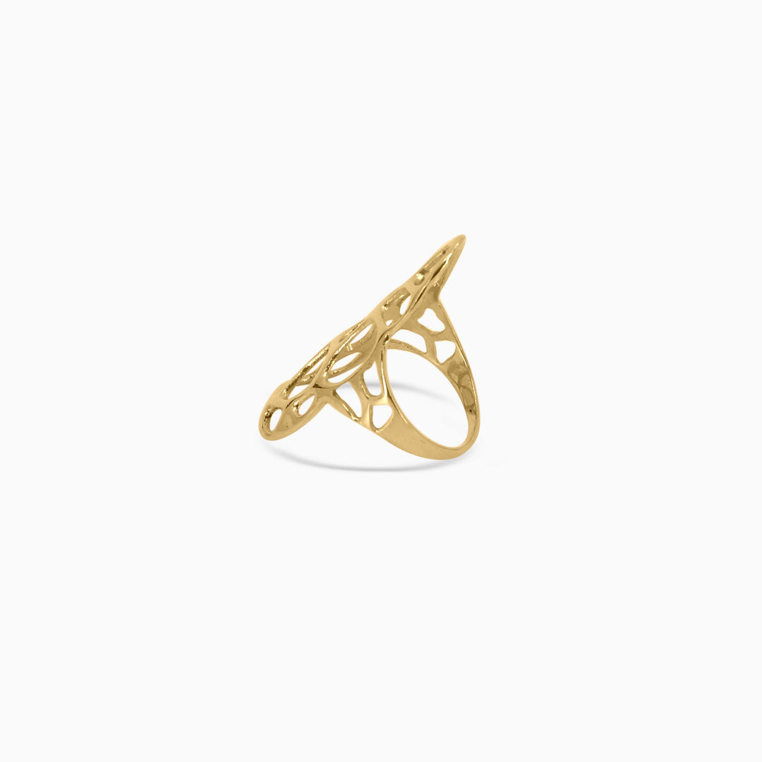 Tall Sculptural Cutout Gold Ring in 14k - Pochy Jewelry