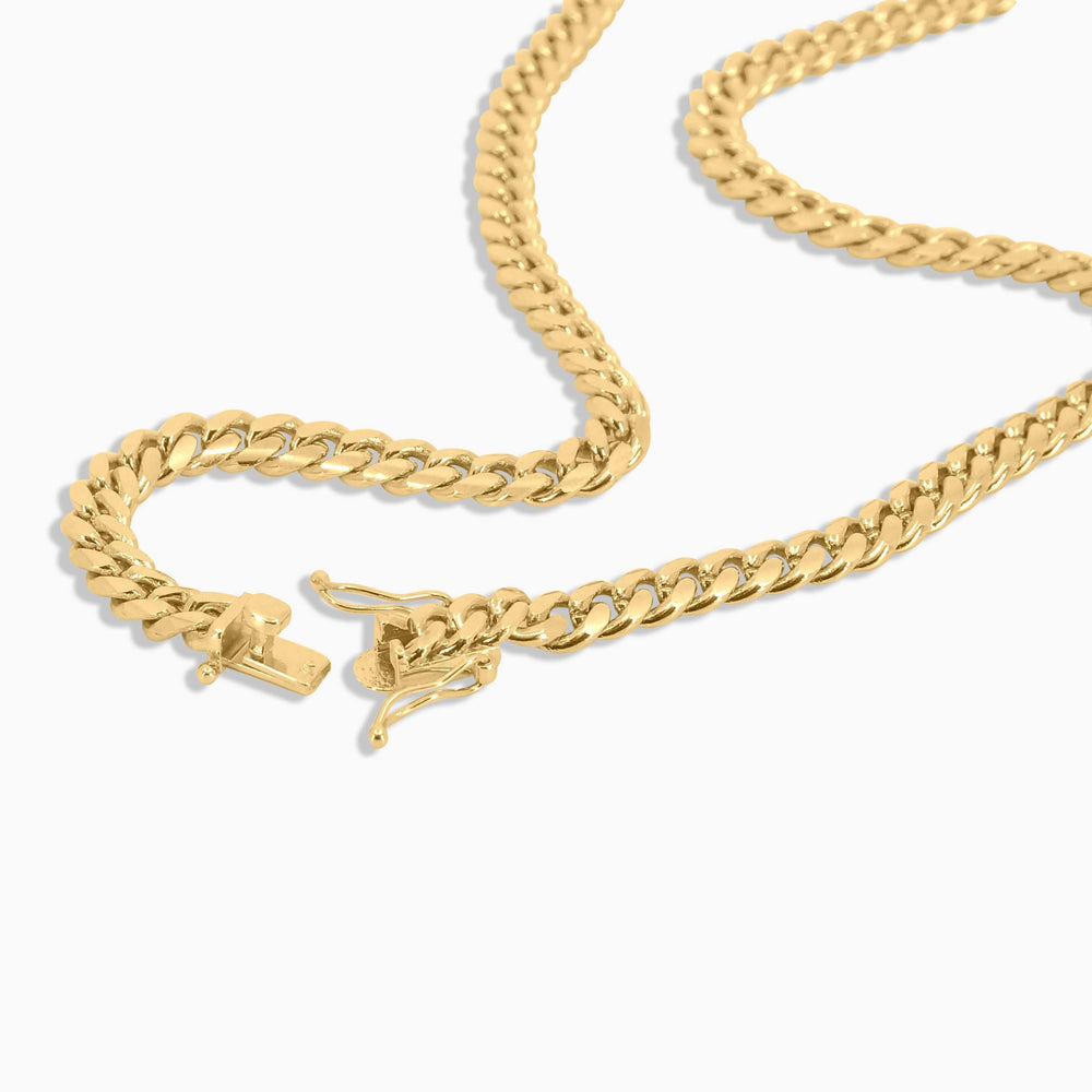 6mm Solid Machine-Made Cuban Link Chain – Gold - Pochy Jewelry