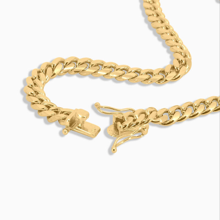 6mm Solid Machine-Made Cuban Link Bracelet – Gold - Pochy Jewelry