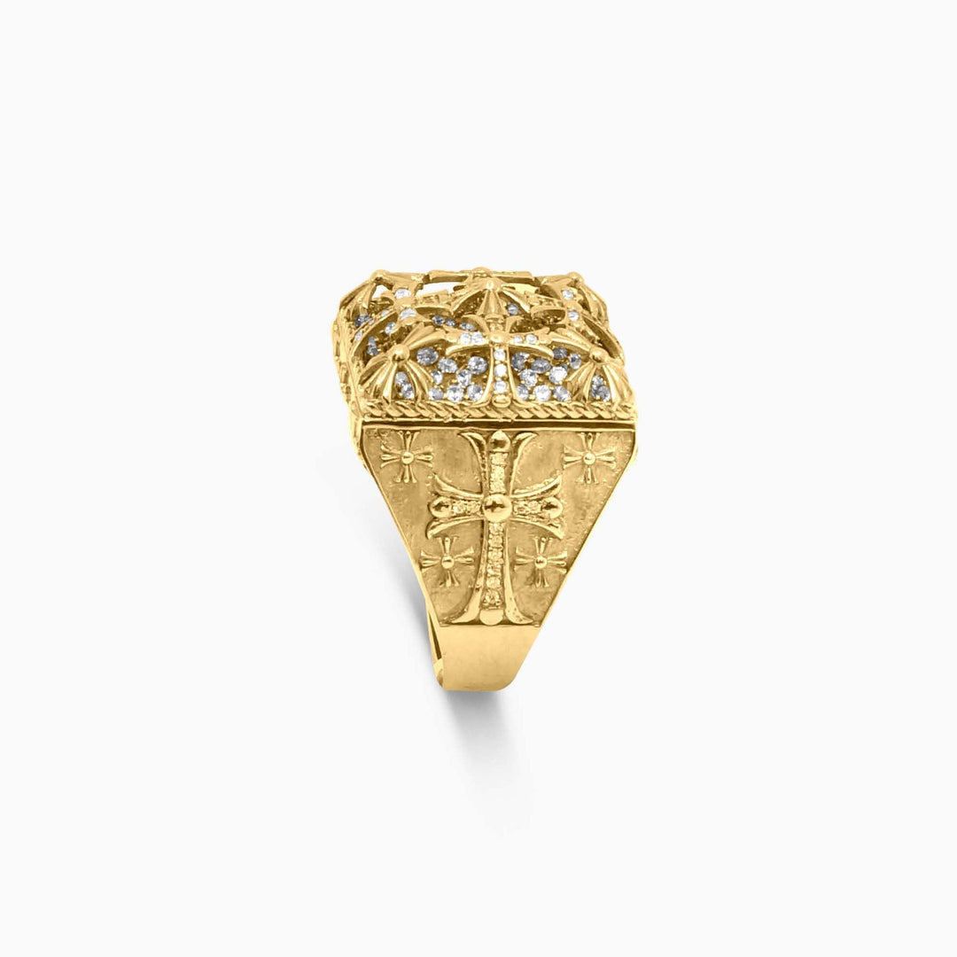 Gothica rosette ring in 10K gold