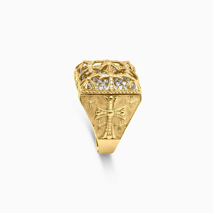Gothica rosette ring in 10K gold