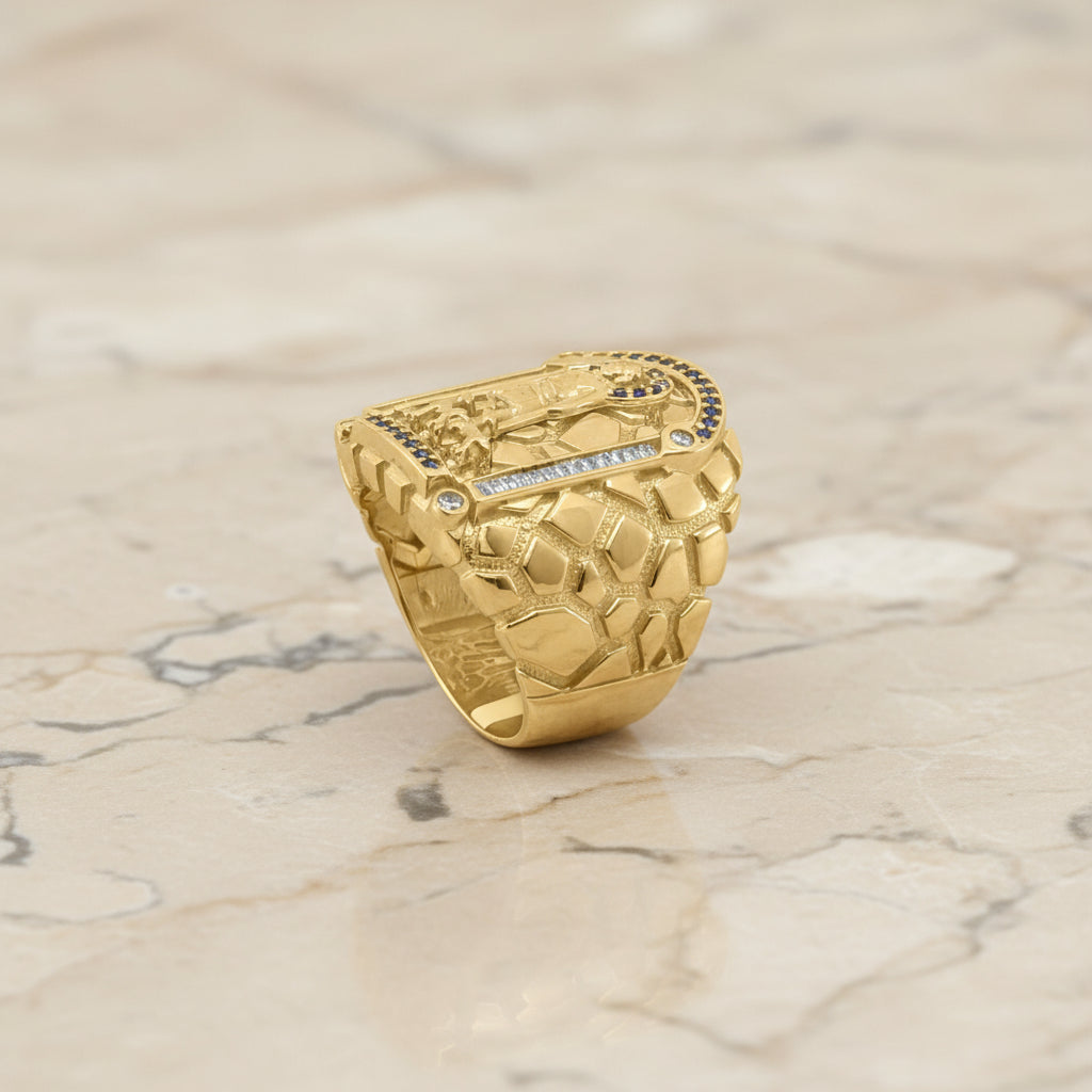 10K Saint Lazarus gold ring