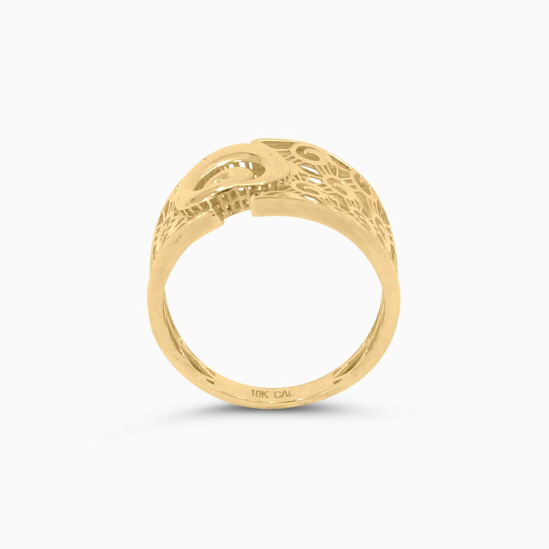 Women's Ring Mesh Gold Ring in 10k Pochy Jewelry in Miami