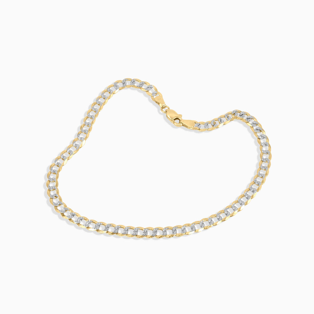 Anklet Diamond Cut Curb Link Anklet in 10k Pochy Jewelry in Miami