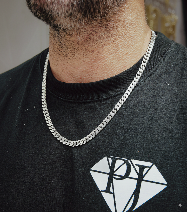 7mm Silver Cuban Link Chain