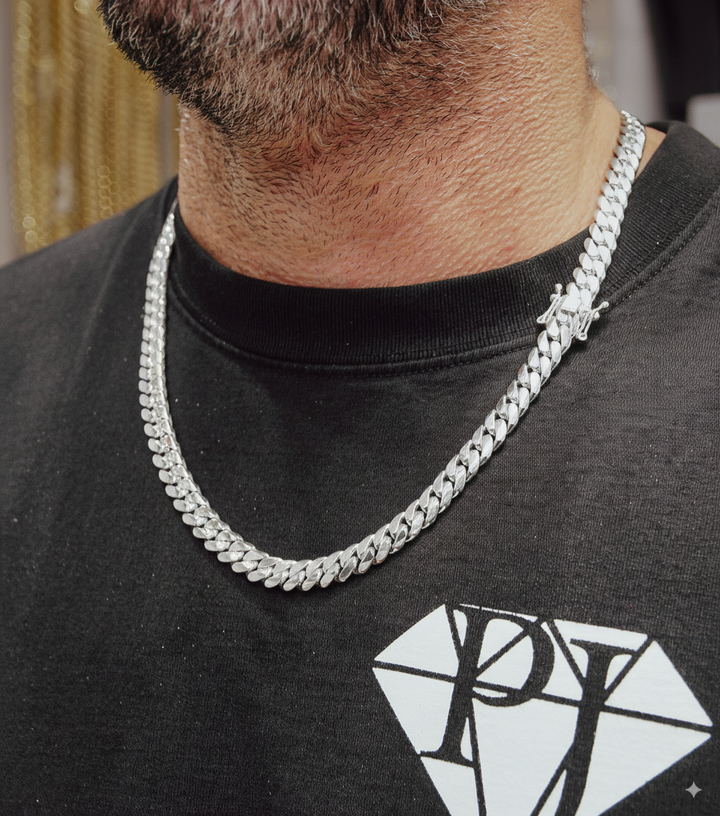 10mm Silver Cuban Link Chain