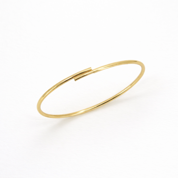 Gold anklet on a white background