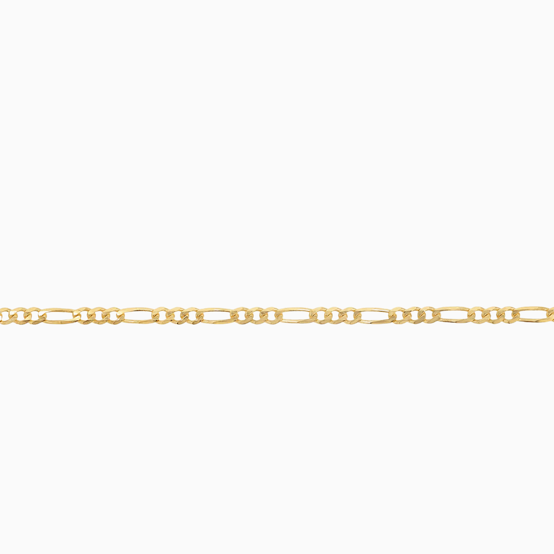 Necklace 10K Yellow Gold 2.6mm Mini Figaro Chain Pochy Jewelry in Miami
